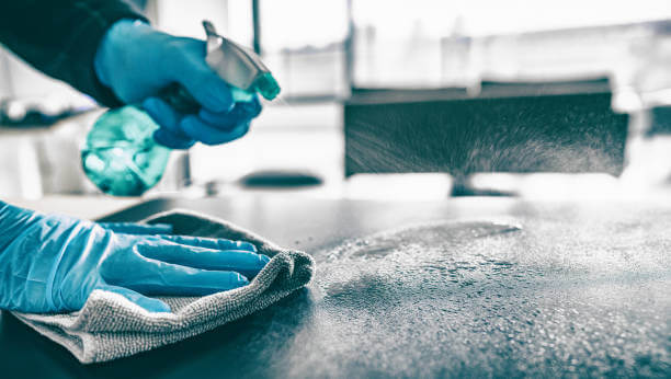 Maid cleaning kitchen